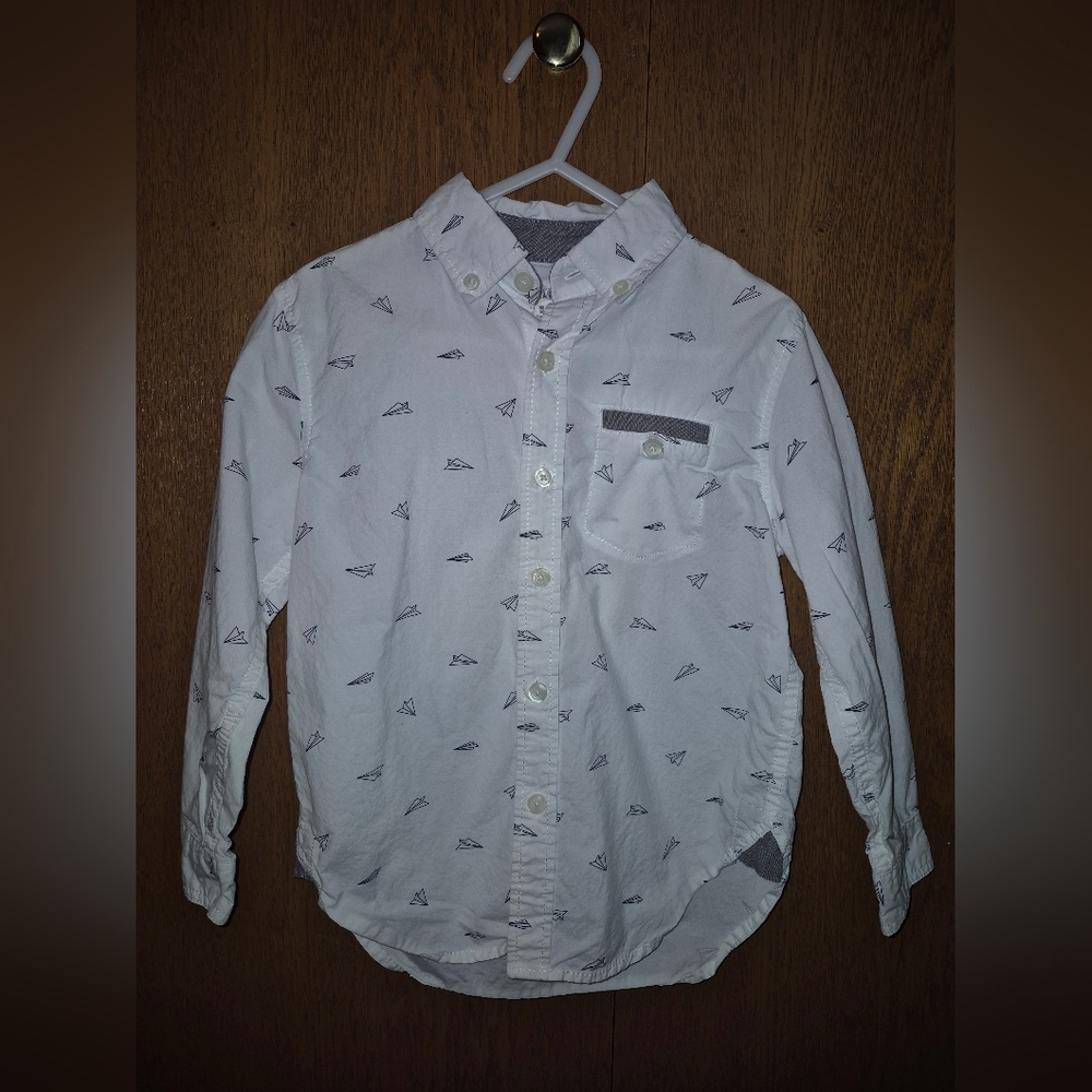 Gymboree White Shirt with Airplane Design
